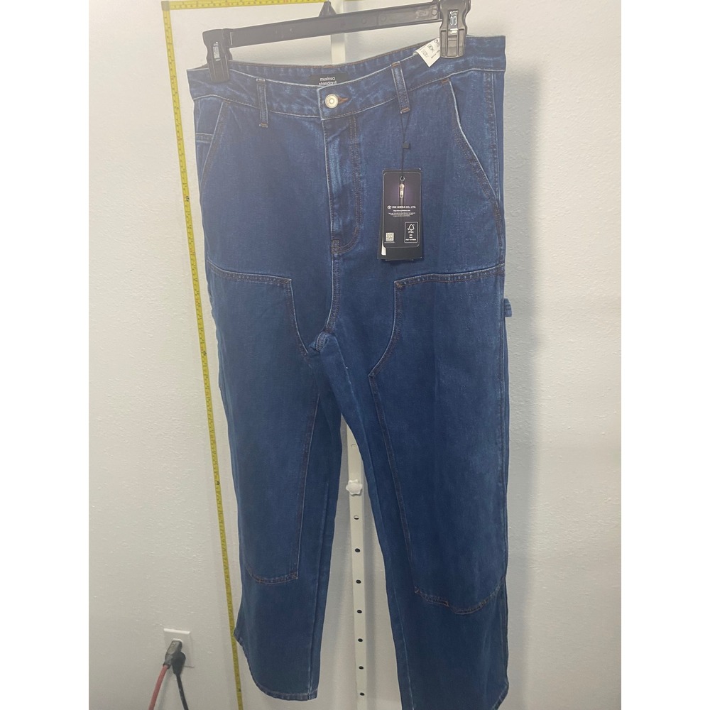 Musinsa Standard Double Knee Carpenter Pants Medium Indigo Blue Jeans MDNP403 34